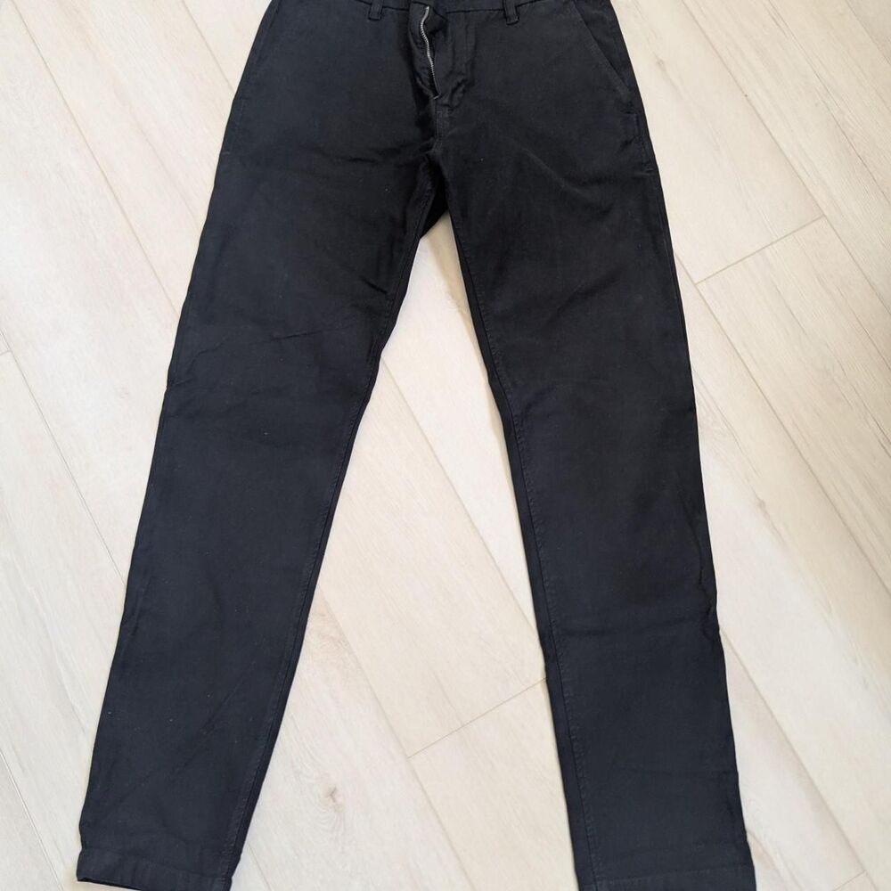 Buck Mason Men's Black Trousers Size 30 sueded cotton broken twill